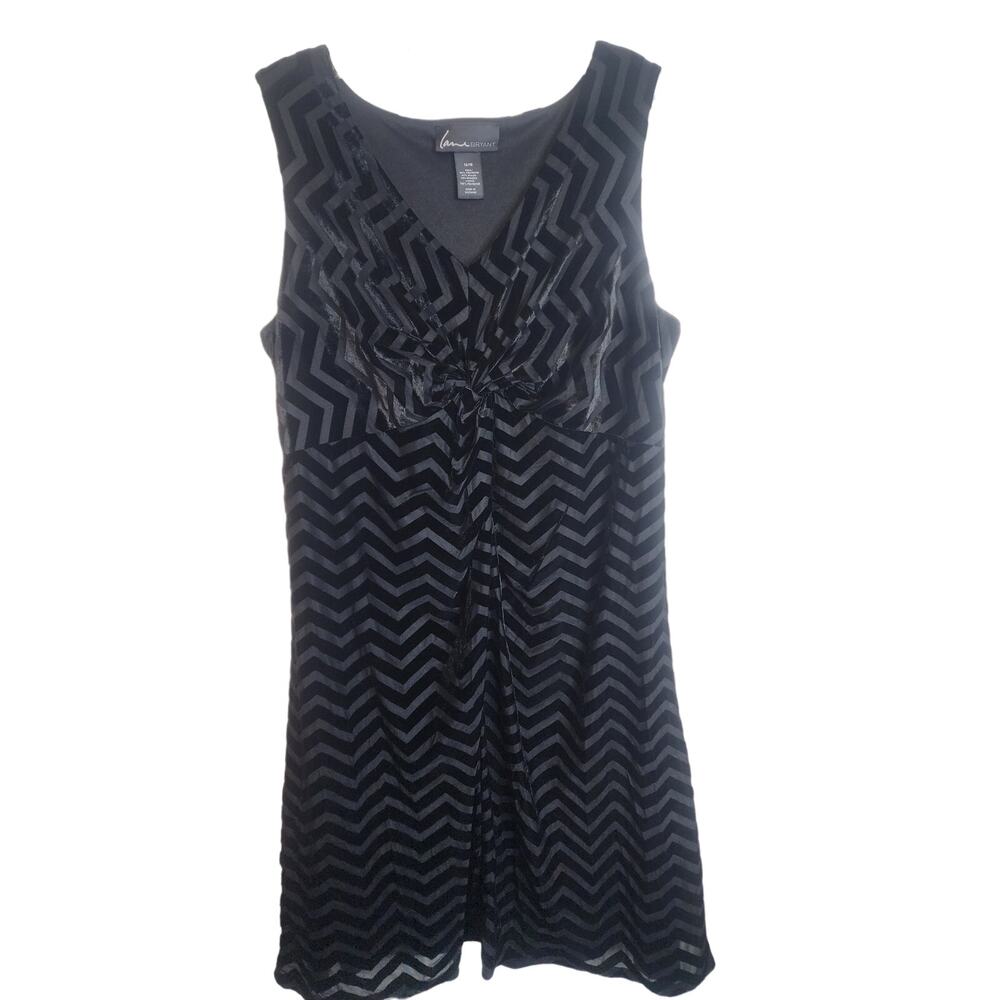 Lane Bryant Smocked Sleeveless Dress, Chevron Patter, 14/16